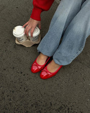 Ballerine rosse con tacco